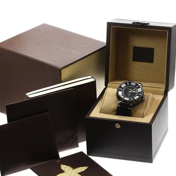 LOUIS VUITTON Tambour in black Q113I GMT black Dial Automatic Men's Watch_888865 - Picture 6 of 7